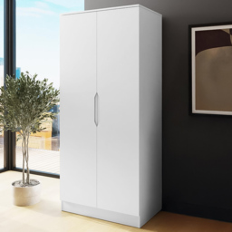 FWStyle Luno White 2 Door Modern Wardrobe - thumbnail 1