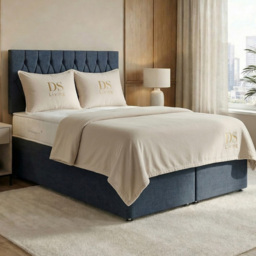 DS Living Diamond Denim Single Upholstered Divan Bed