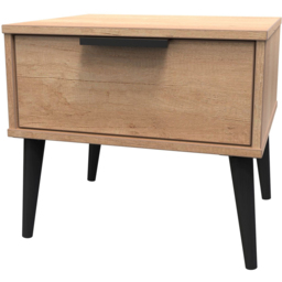 Crowndale Hong Kong Single Drawer Nebraska Oak Side Table Ready Assembled - thumbnail 2