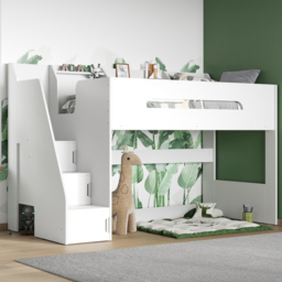 Flair Stepaside White Wooden High Sleeper