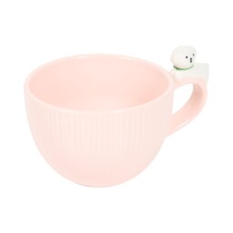 3D Dog Ribbed Pink Mug - thumbnail 4