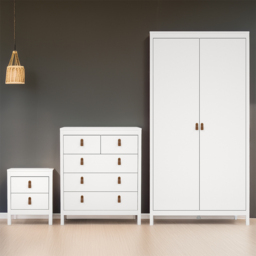 Florence Barcelona White 3 Piece Bedroom Furniture Set