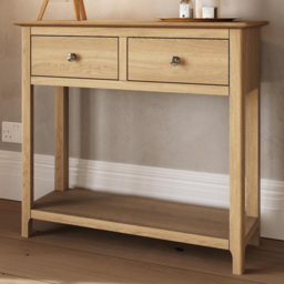 FWStyle Taberno Oak 2 Drawer Hallway Console Table