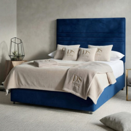 DS Living Harrington Dark Blue Double Plush Divan Bed