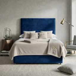 DS Living Harrington Dark Blue Double Plush Divan Bed - thumbnail 3