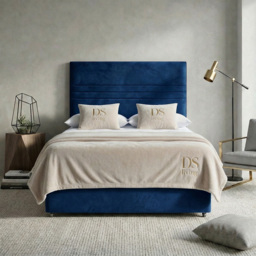 DS Living Harrington Dark Blue Double Plush Divan Bed - thumbnail 4
