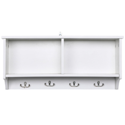 Home Source White Polar Coat Hook Storage Shelf