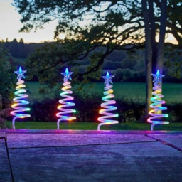 Marco Paul Spiral Tree Stake LED Christmas Decoration 50cm 4 Pack - thumbnail 1