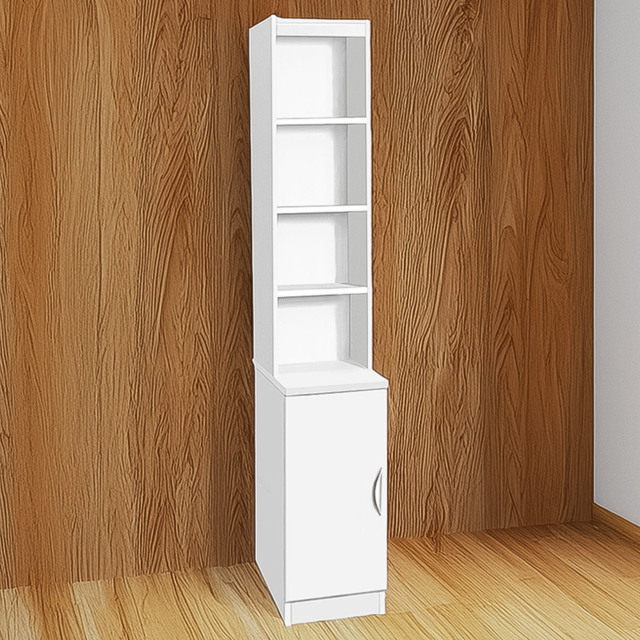 R White Cabinets Single Door White Height Cupboard with Hutch - image 1