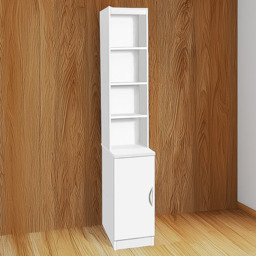 R White Cabinets Single Door White Height Cupboard with Hutch - thumbnail 1