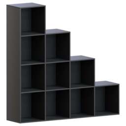 Vida Designs Durham 10 Black Cube Staircase Storage Unit - thumbnail 2