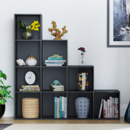 Vida Designs Durham 10 Black Cube Staircase Storage Unit - thumbnail 3