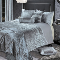 Intimates Rienzo Silver Super King Size Diamante Duvet and Pillowcase Set