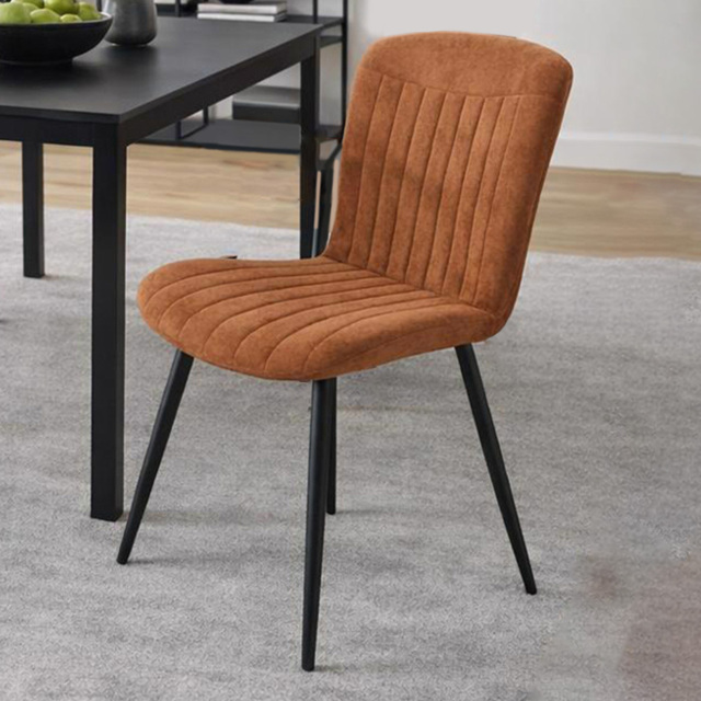 FWStyle Grace Clamshell Chestnut Linen Upholstered Waterfall Dining Chair Set of 4 - image 1