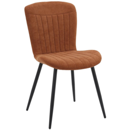 FWStyle Grace Clamshell Chestnut Linen Upholstered Waterfall Dining Chair Set of 4 - thumbnail 3