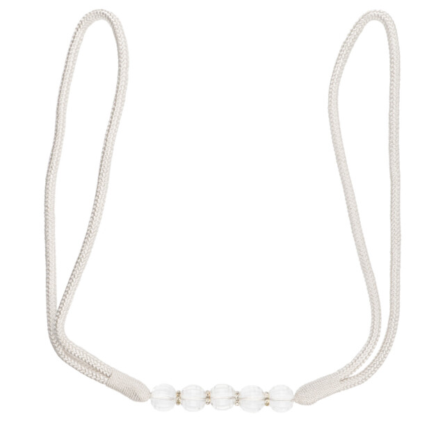Beads and Diamante Tieback - White