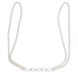 Beads and Diamante Tieback  - White