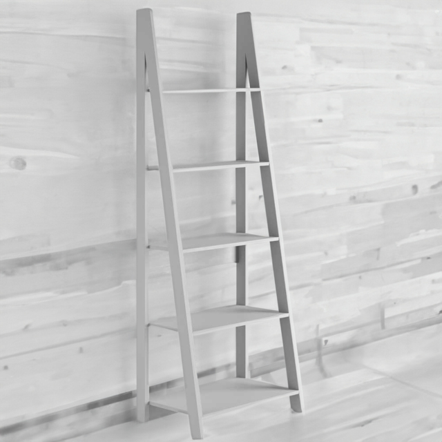 Tiva 5 Shelf Grey Ladder Bookcase - image 1