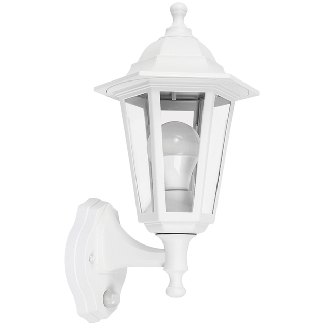 ValueLights Mayfair White Wall Lantern with PIR - image 1