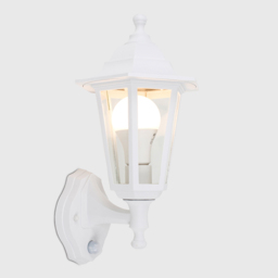 ValueLights Mayfair White Wall Lantern with PIR - thumbnail 4