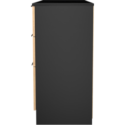 Crowndale Java Slatt Effect and Black 6 Drawer Kneehole Desk - thumbnail 3