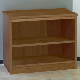 R White Cabinets Brown 2 Shelf Wide Bookcase