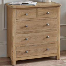 Julian Bowen Memphis 5 Drawer Limed Oak Chest of Drawers