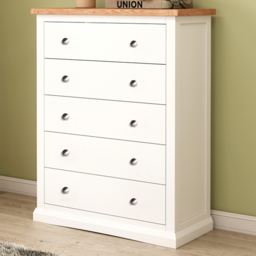 Cabinet Bits Castelli 5 Drawer Chest of Drawers with Chrome Knob