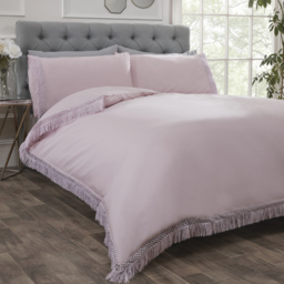Rapport Home Tia Trellis Super King Size Blush Duvet Set
