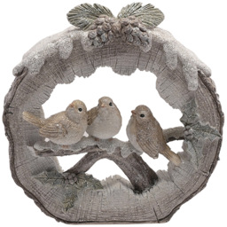 The Christmas Gift Co 3 Robins on a Branch Figurine Christmas Decoration