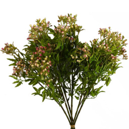 Leaf Single Stem Pink Berries Foliage Artificial Pick 55cm 6 Pack - thumbnail 3