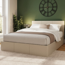 GFW King Size Natural Fabric Ottoman Bed