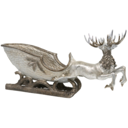 Silver Christmas Reindeer Sleigh - thumbnail 3
