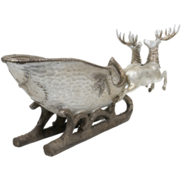 Silver Christmas Reindeer Sleigh - thumbnail 4