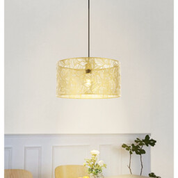 Tropical Leaf Champagne Gold Pendant Light - thumbnail 3