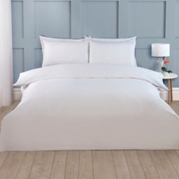 Cotton Duvet Set White Double