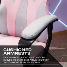 X Rocker Tempest Grey and Pink Office Gaming Chair - thumbnail 4