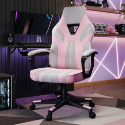 X Rocker Tempest Grey and Pink Office Gaming Chair - thumbnail 1