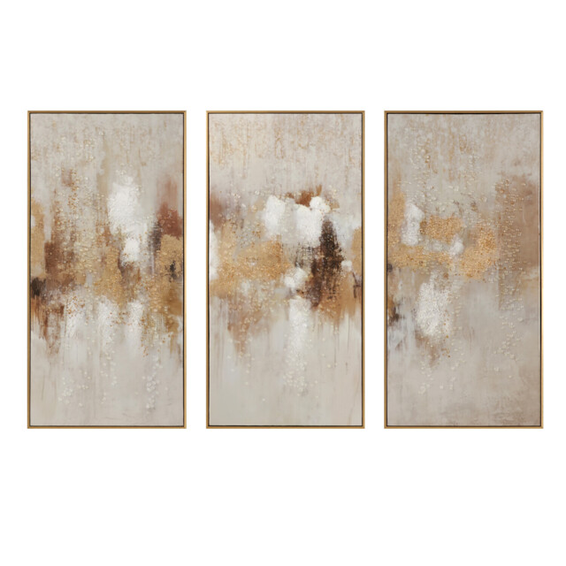 Bronzite Foiled Beige Jewelled Art 3 Pack - image 1