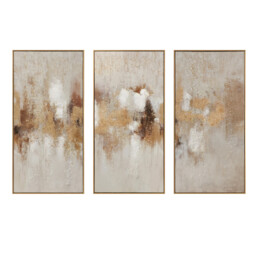 Bronzite Foiled Beige Jewelled Art 3 Pack