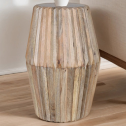 Brooklyn Hudson Carved Mango Wood Side Table