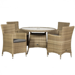 Royalcraft Wentworth Rattan 4 Seater Round Carver Dining Set - thumbnail 2