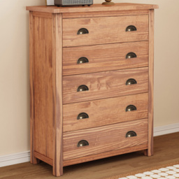 Cabinet Bits Padua 5 Drawer Chest of Drawers with Brass Cup Handle