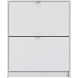 Florence Shoes 2 Flip Door Single Layer White Shoe Storage Cabinet - thumbnail 3