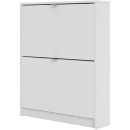 Florence Shoes 2 Flip Door Single Layer White Shoe Storage Cabinet - thumbnail 4