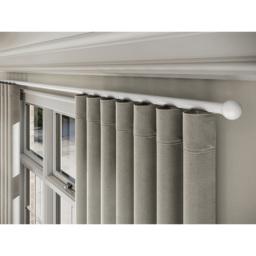 New Edge Blinds 340cm White Styleline Gliding Curtain Pole Set with Ball End - thumbnail 2