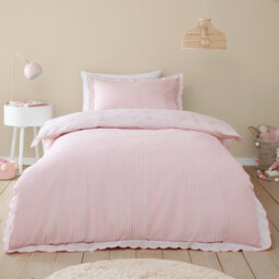 Florence Bows Duvet Cover and Pillowcase Set Pink Single