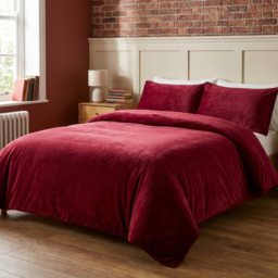 Selena Mulberry Super King Size Velvet Duvet Set - thumbnail 4