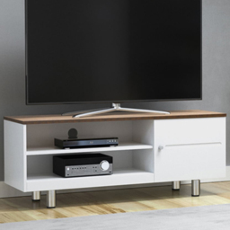 AVF Whitesands Single Door 2 Shelf Satin White TV Unit