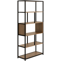 GFW Crue Walnut 5 Shelf Shelving Unit - thumbnail 4